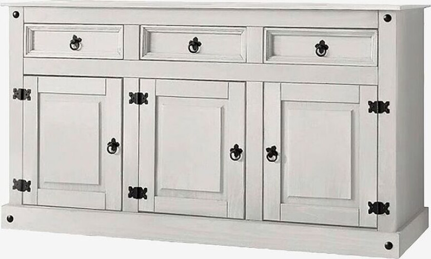 Skjenk Mexico 3 dører/3 skuffer, Hvit
