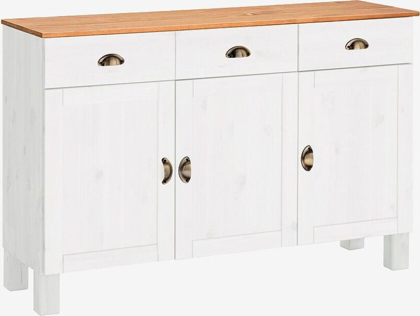 Skjenk Oslo 3 dører/3 skuffer, Hvit