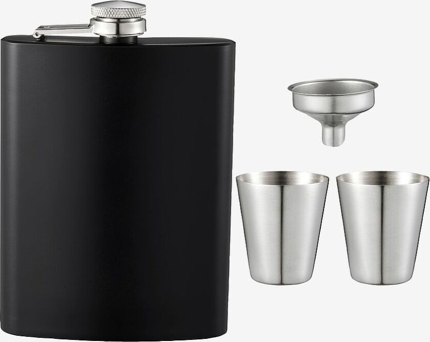Bilde av Lommelerke med 2 shotglass Brisa, Svart