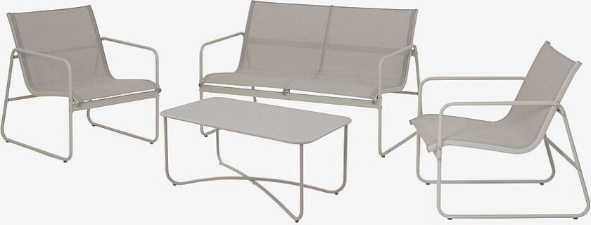 Loungesett i 4 deler Sibyll, Grå