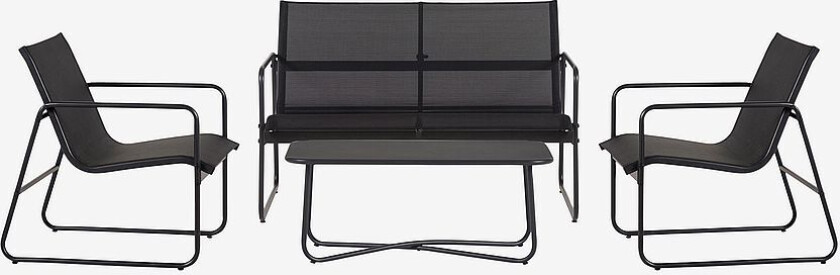 Loungesett i 4 deler Sibyll, Svart