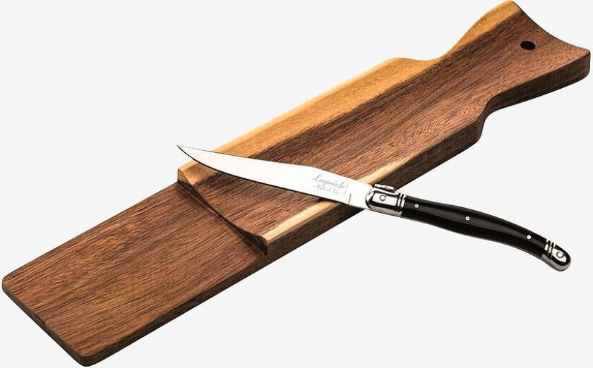LaGuioleServeringsbrett for pølser med kniv Set 2, Svart