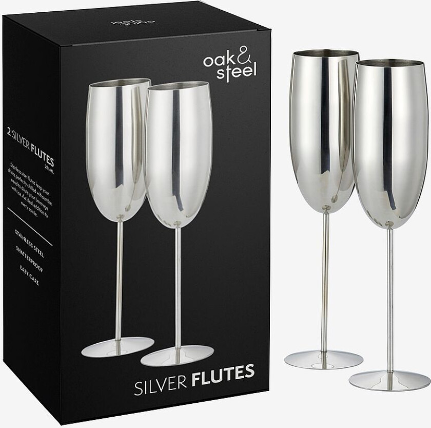 Champagneglass 2-pakning, Sølv
