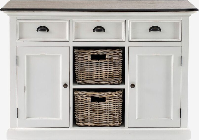 Skjenk med 2 kurver Halifax Accent, Hvit