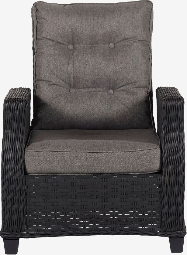 Hagestol med pute og pumpe Gruffudd 2-pk., Svart