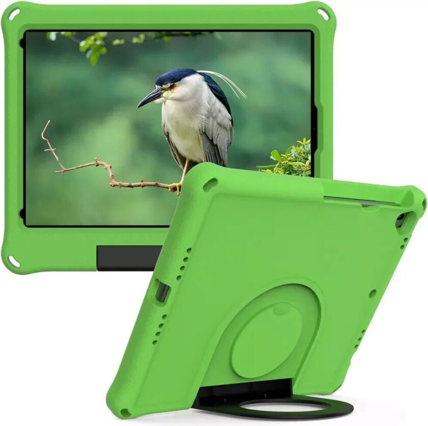 iPad 10.2" (2021 / 2020 / 2019) EVA-skum Barnedeksel m. Ring Stativ - Grønn