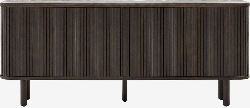 Mailen 2-dørs skjenk i askfinér med mørk finish 180 x 75 cm, Svart