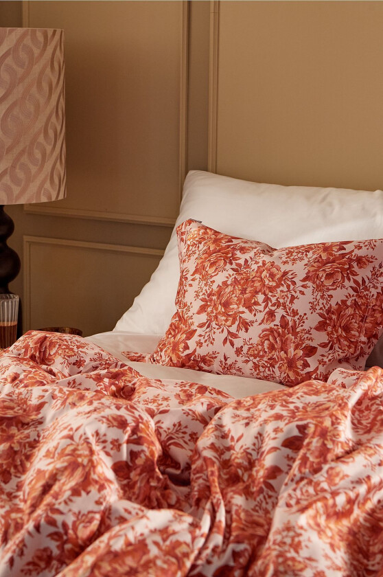 Putetrekk Fancy Floral i sateng, Rosa