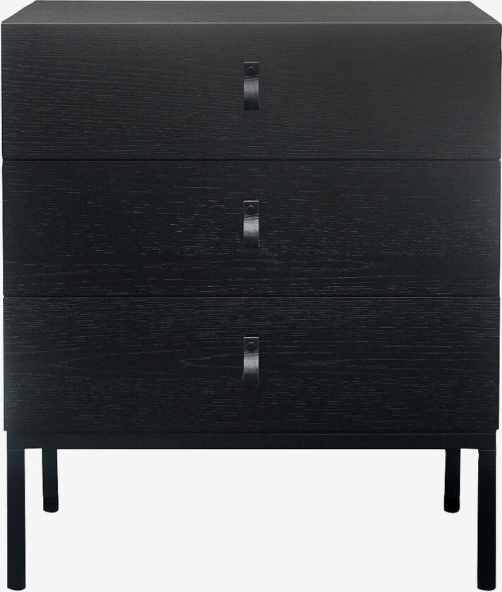 Kommode Black 3 skuffer, Svart