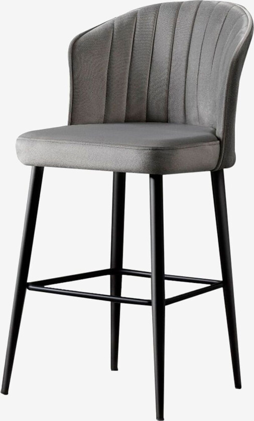 Bilde av Sett med barstoler (2 stk.) - Buri, Grå