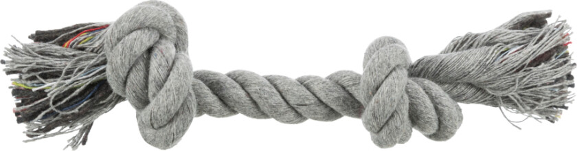 flerfarget leketau - 15 cm med 2 knuter, grå