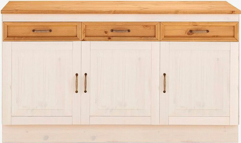 Skap Fanö, 3 dører / 3 skuffer, Hvit