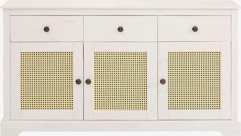 Skjenk Linda, 3 skuffer, Hvit