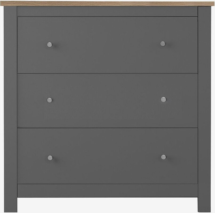 Lav skjenk Emerald, 3 skuffer, Flerfarget