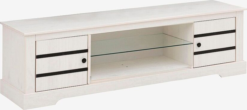 Lav skjenk Loki 2 dører/1 glasshylle, Hvit