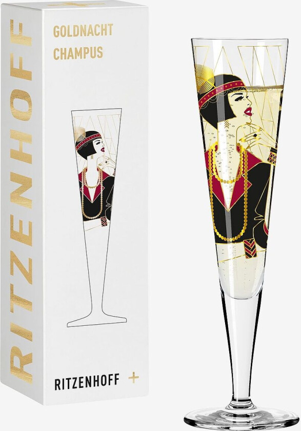Champagneglass Goldnacht NO:27, Transparent