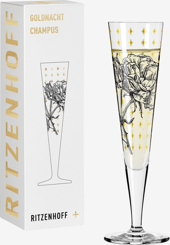 Champagneglass Goldnacht NO:30, Transparent