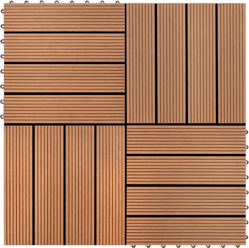 Terrassebord 22 stk 30x30cm 2 kvm WPC brun