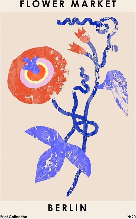 Poster Flower Market. Berlin, Beige