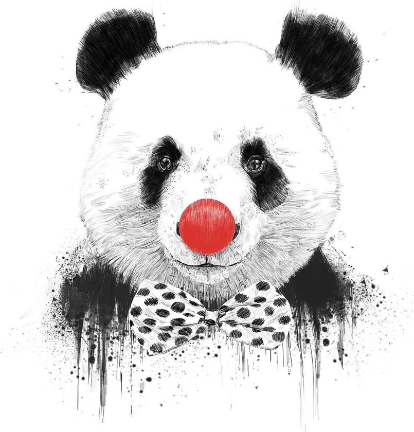 Poster Clown Panda, Hvit