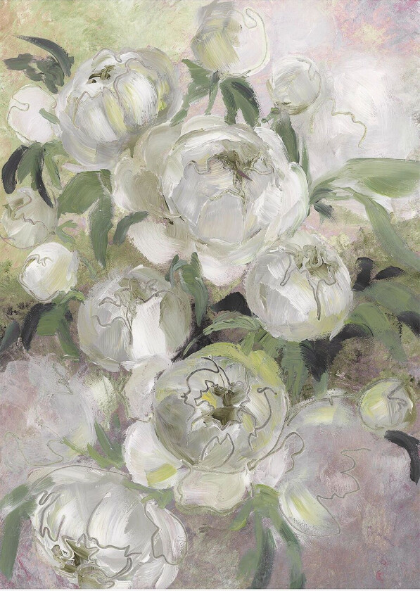 Poster Sady Painterly Florals In Green, Beige