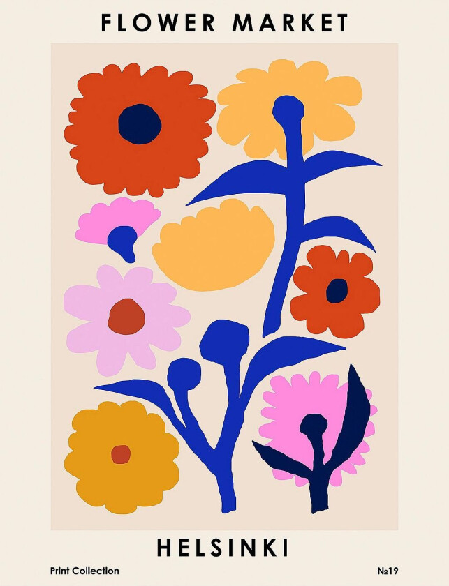 Poster Flower Market. Helsinki, Beige