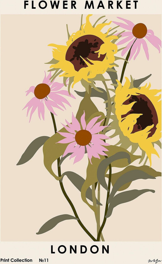 Poster Flower Market. London, Beige