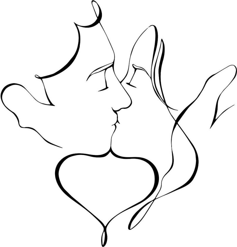 Poster The Kiss, Hvit