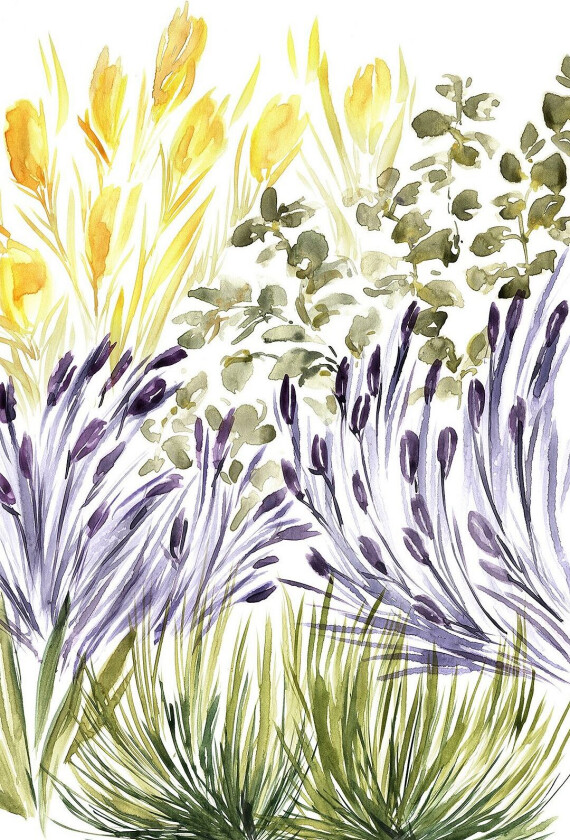 Poster Elisa's Garden Right, Beige