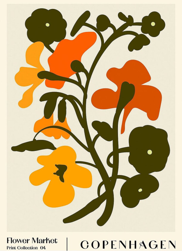 Poster Flower Market. Copenhagen, Beige
