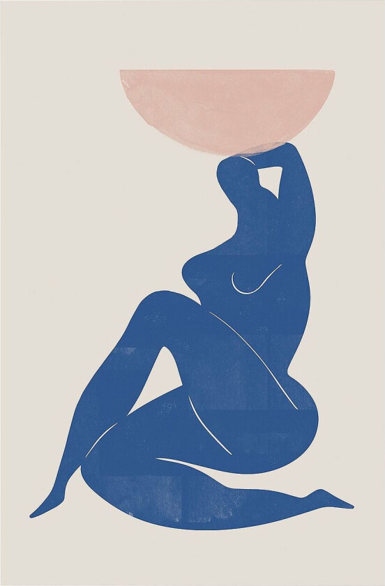 Poster Vase And Woman, Beige