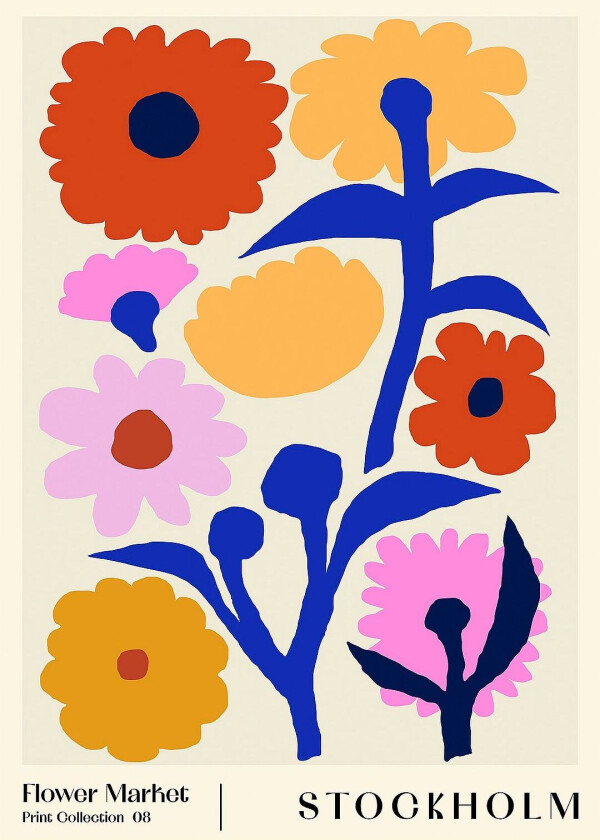 Poster Flower Market. Stockholm, Beige
