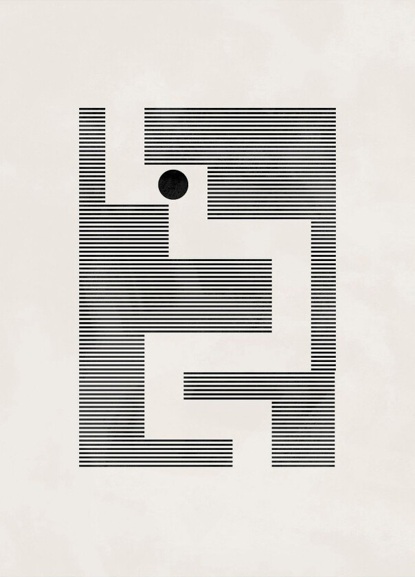 Poster Minimalist Maze, Beige