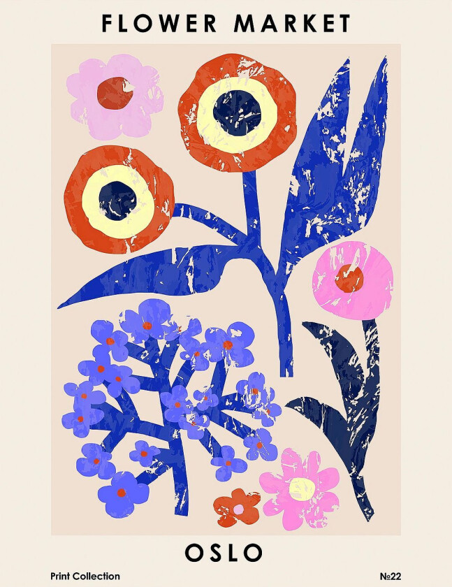 Poster Flower Market. Oslo, Beige