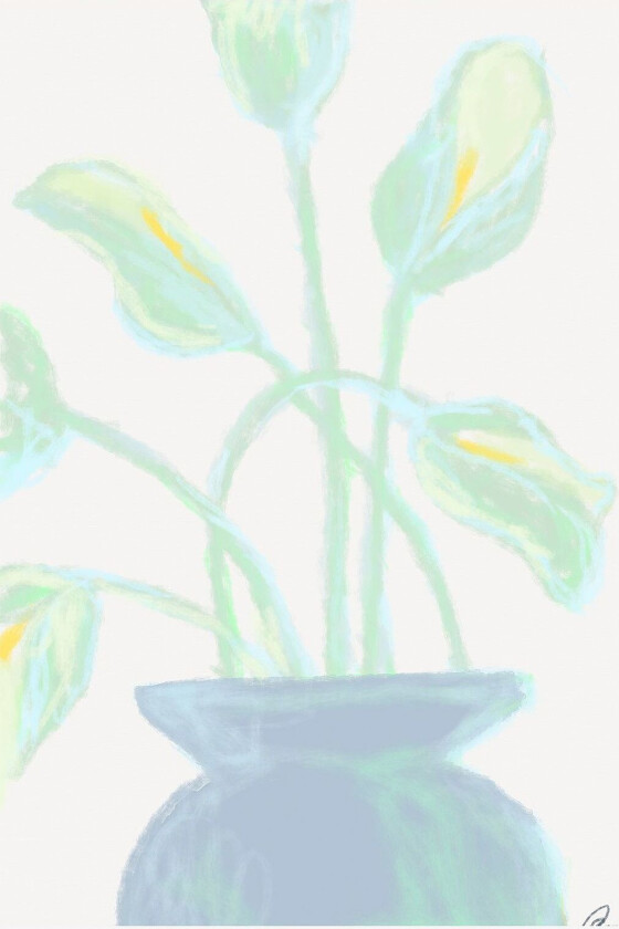 Poster Flowers Mint, Beige