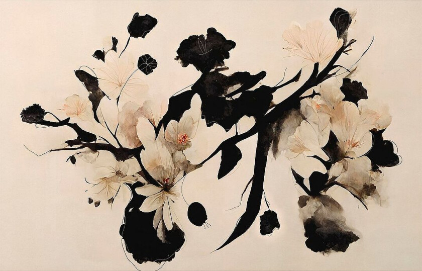 Poster Cherry Blossom Branch, Beige