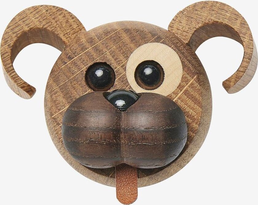 Magnet Happy Hund 5 cm, Natur