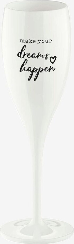 Champagneglass Med Print 6-pk CHEERS 100ml, Hvit