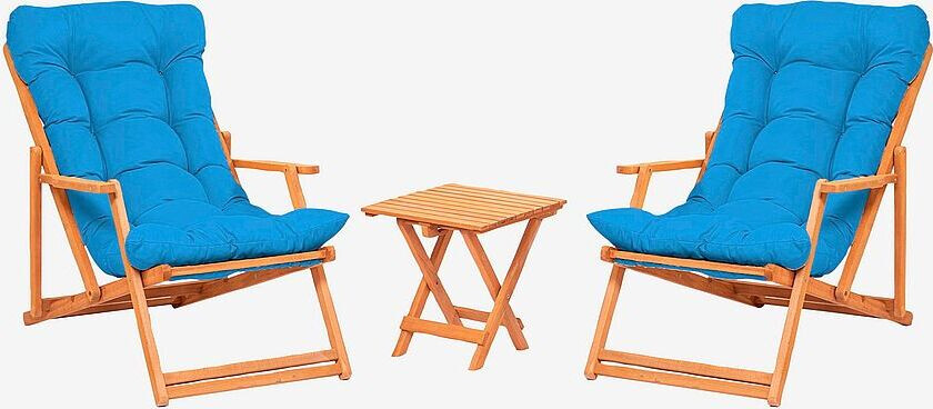 Bilde av Hagesett med bord og stoler (3 deler) - Larin, Blå