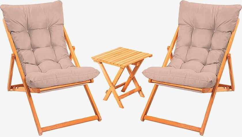 Bilde av Hagesett med bord og stoler (3 deler) - Alen, Brun