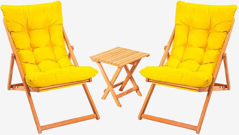 Hagesett med bord og stoler (3 deler) - Alen, Gul