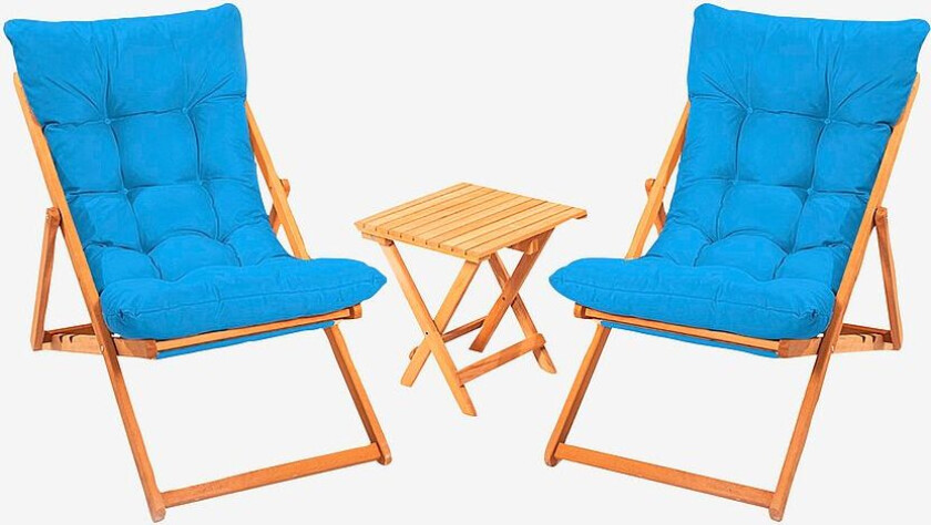 Bilde av Hagesett med bord og stoler (3 deler) - Alen, Blå