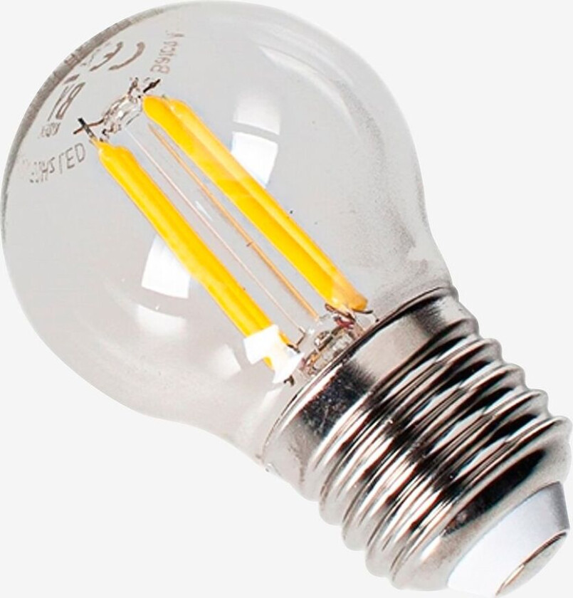 Filament dekorpære, LED diameter 45 mm, Hvit