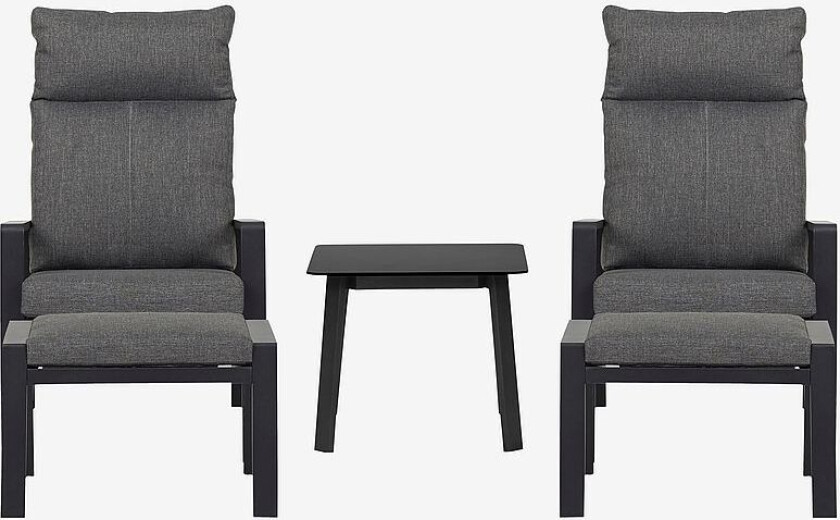 SOFAGRUPPE JUSTERBAR MED PUTER 5 DELER, Grå