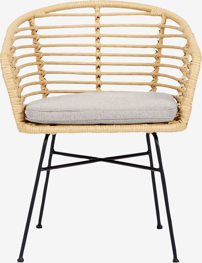 Hagestol polyrotting med puter 4 stk., Svart