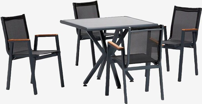 Bilde av Hagesett med bord og stoler - Novato, Grå