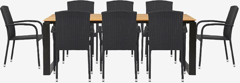 Hagegruppe, 8 stoler, Messing