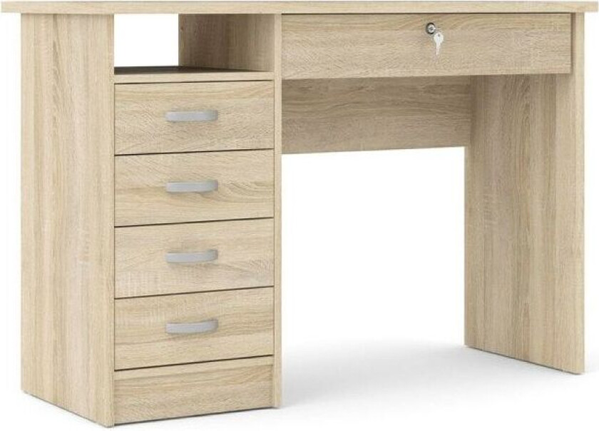 Fula skrivebord 5 skuffer eik struktur dekor.