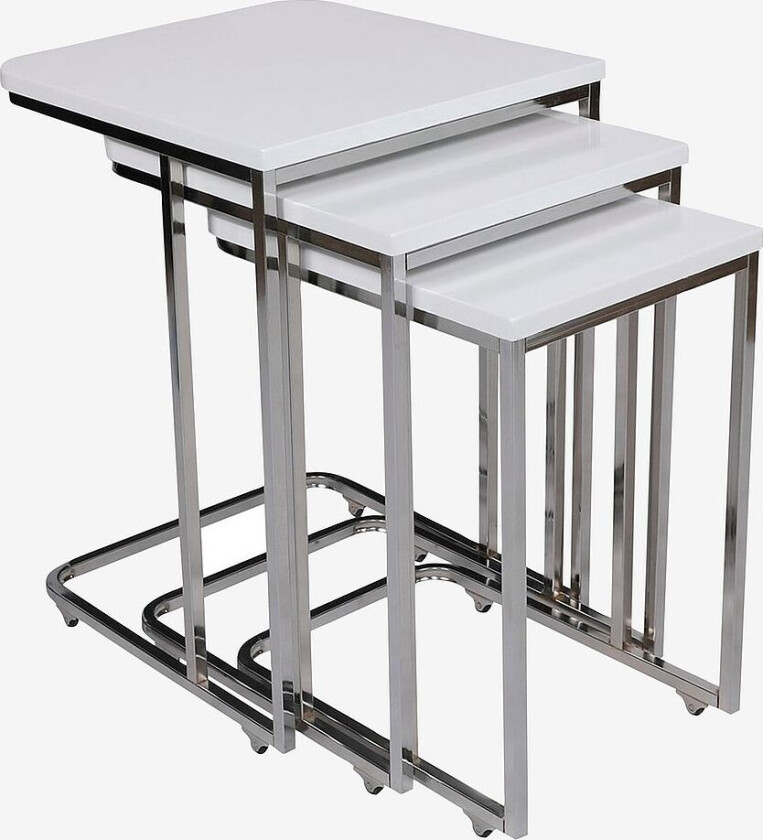 Settbord (3 stk.) Metal Zigon, Hvit