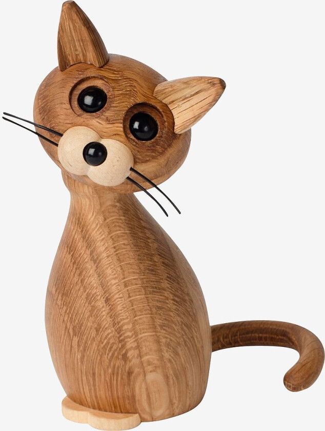 Tredekor Katt Lucky The Cat 15,9 cm, Natur